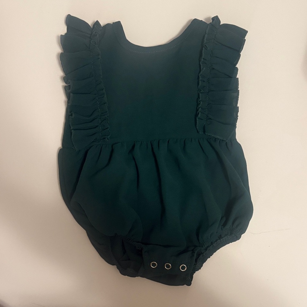 Green Ruffled Kids Bodysuit